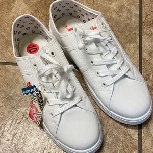 Tommy Bahama Size 10 White Sneakers with Orange Detail Beach Vibes
